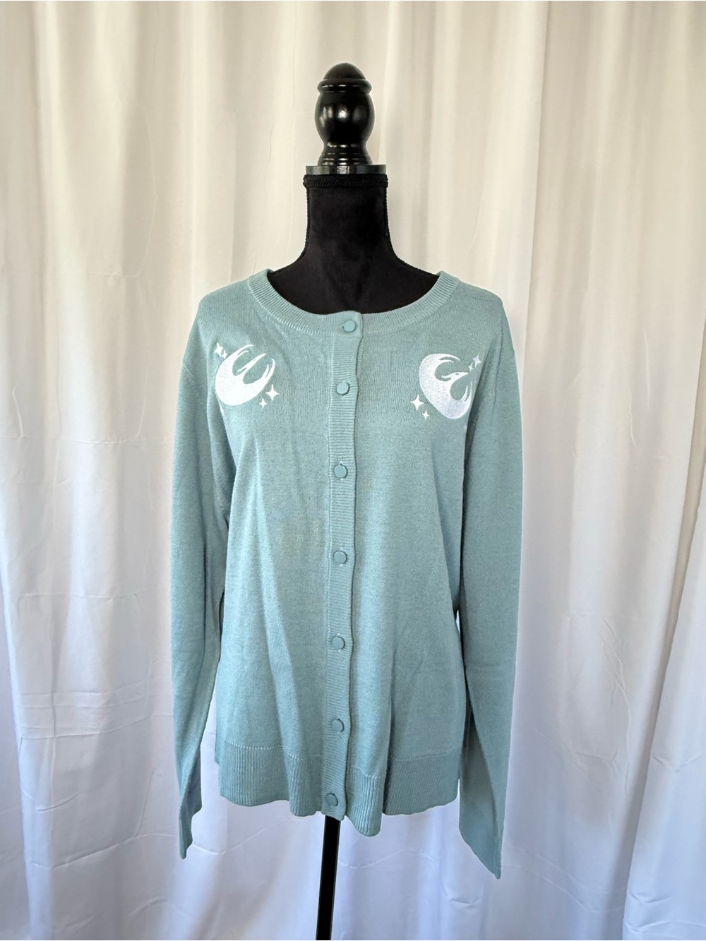 Her Universe Star Wars Rebel Alliance Cardigan Light Blue Women's 3X Plus Fandom